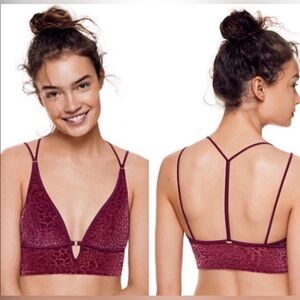 Pink Victoria's Secret lightly lined velvet bralette